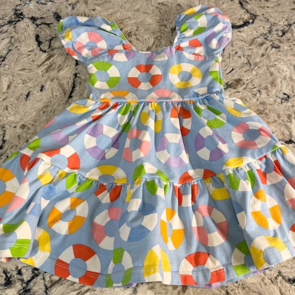 Monica + Andy Multicolor Life Ring Print Casual Dress